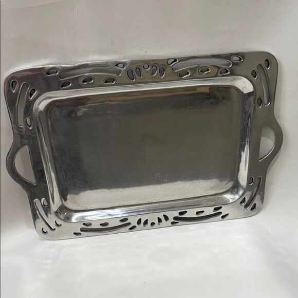 Holland Boone Polished Pewter Lead Tarnish Free Rectangular Tray 12 2/4 X 19 - Picture 9 of 12